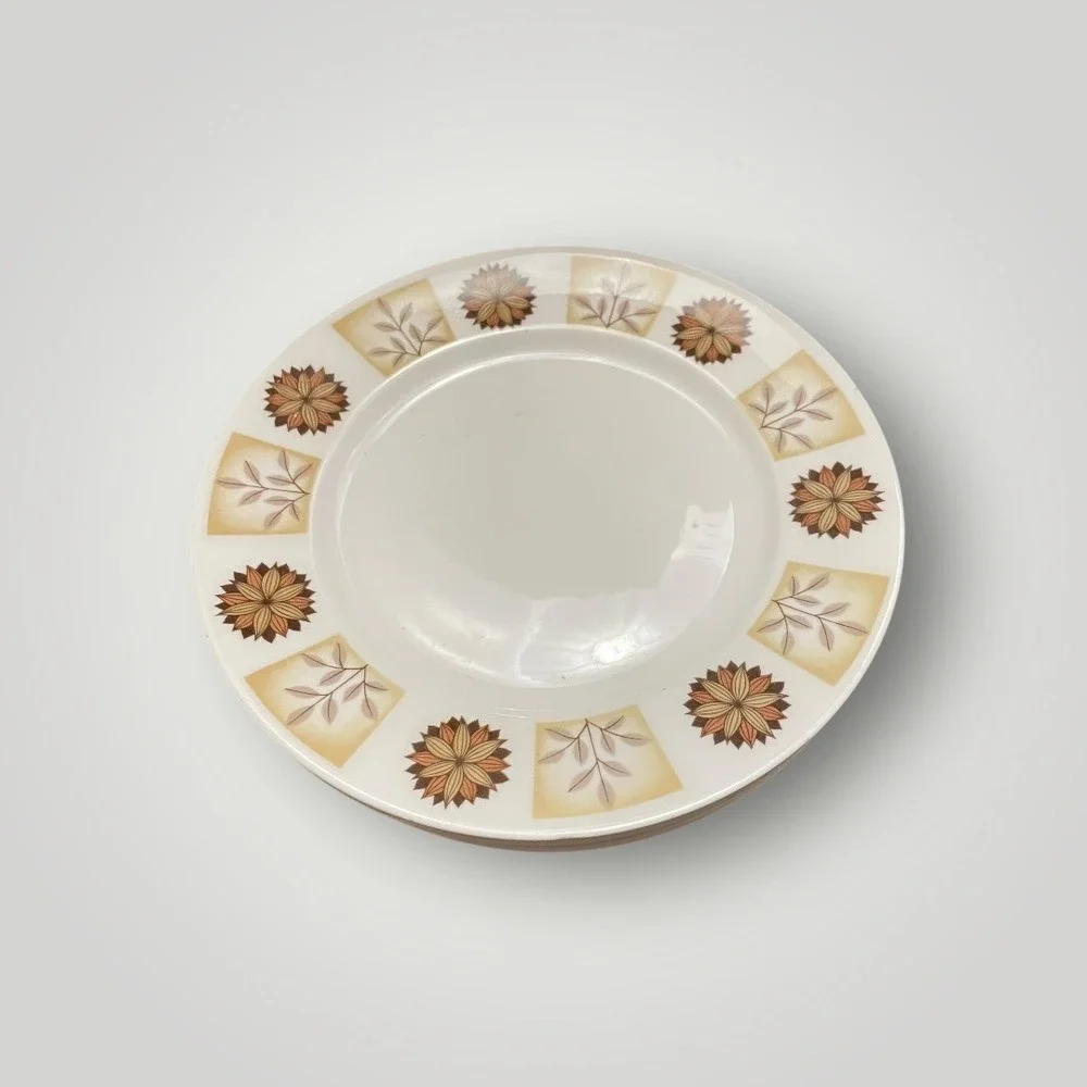 Royal Vale Vintage Tea Set 15pc Fine Bone China Autumn Floral 8216 MCM Cup Plate